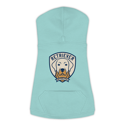 Labrador Retriever Varsity Patch Hoodie in Saltwater, back detail