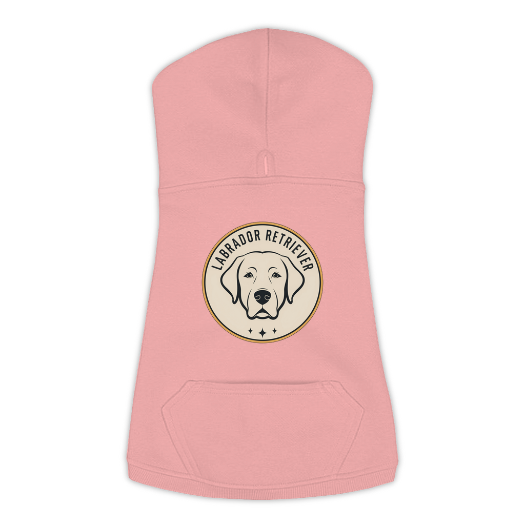 Labrador Retriever dog hoodie in Mauvelous — vintage roundel badge print on cosy fleece pullover, 2XL