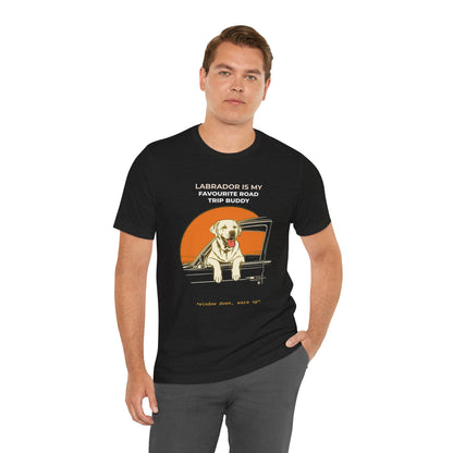 Labrador Road Trip Buddy t-shirt — funny Labrador travel tee on Bella+Canvas 3001, view 11