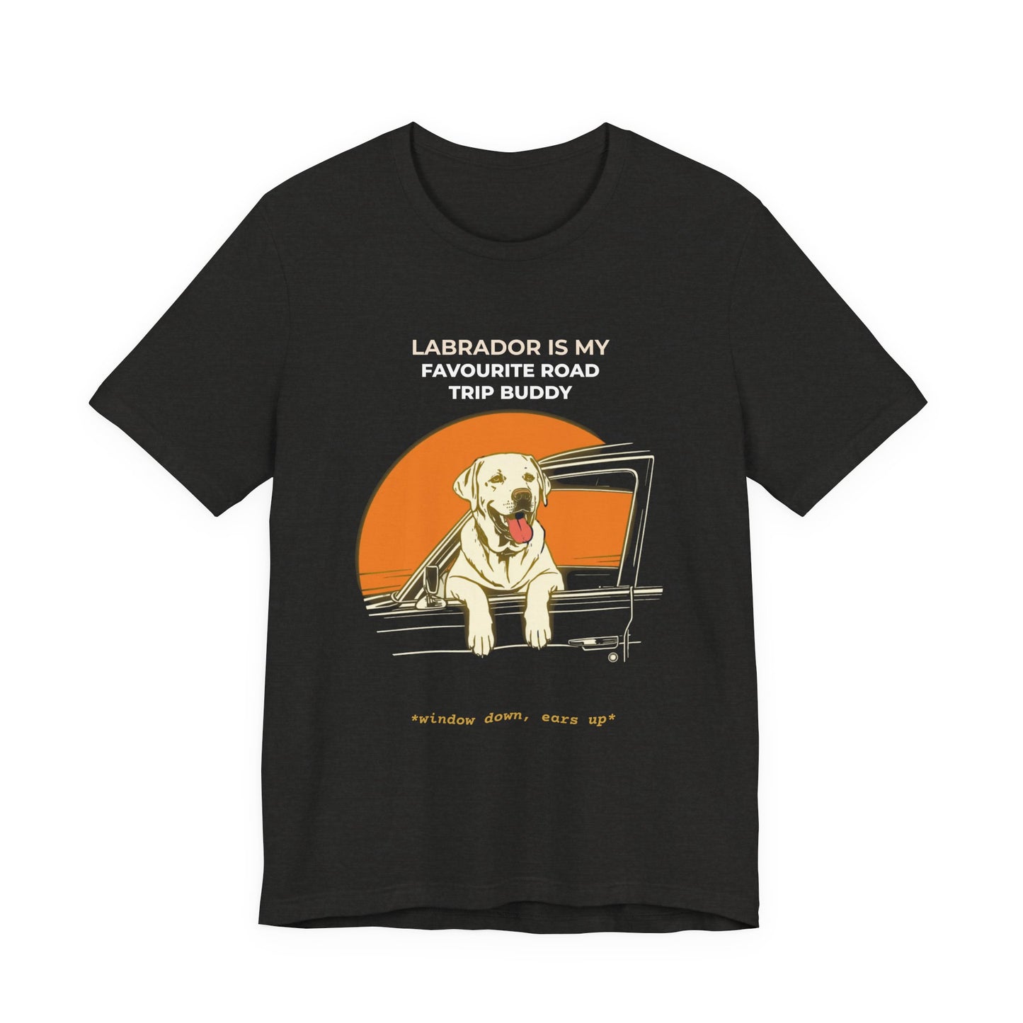 Labrador Road Trip Buddy t-shirt — funny Labrador travel tee on Bella+Canvas 3001, view 12