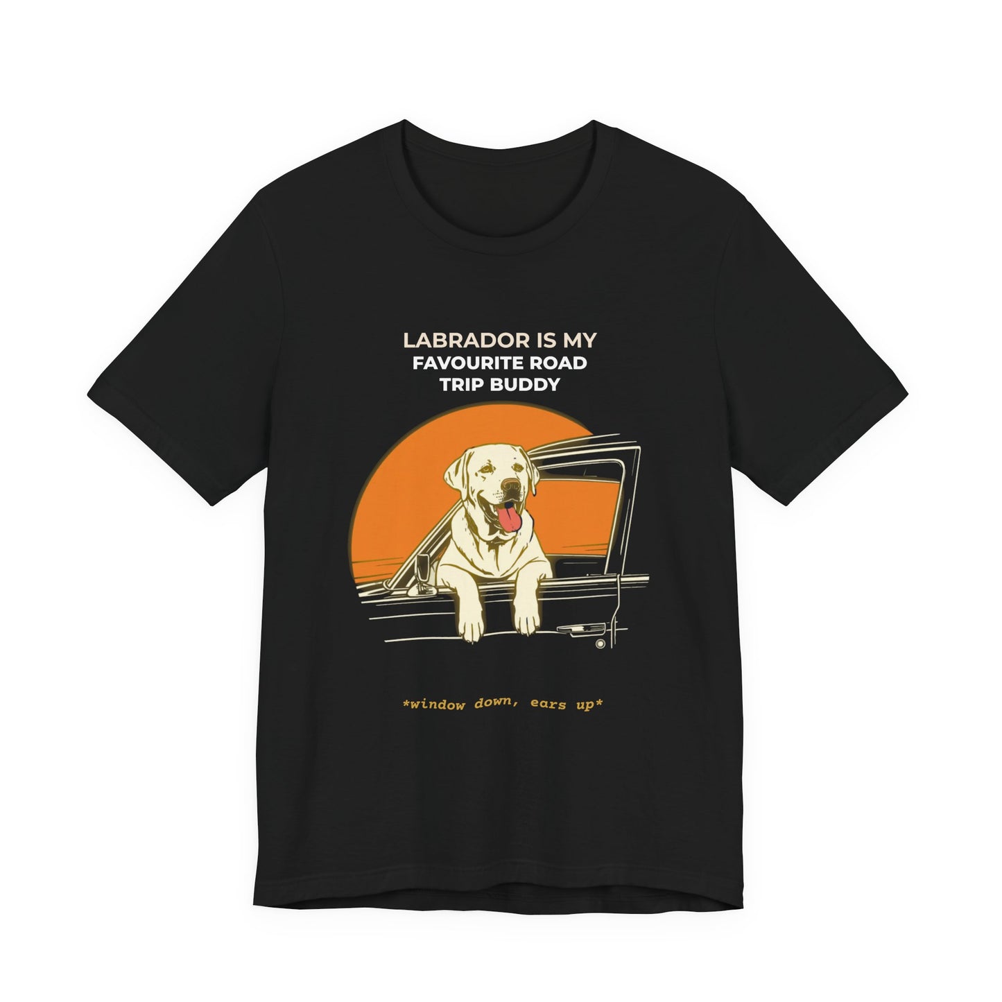 Labrador Road Trip Buddy t-shirt — funny Labrador travel tee on Bella+Canvas 3001, view 6