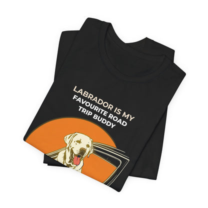 Labrador Road Trip Buddy t-shirt — funny Labrador travel tee on Bella+Canvas 3001, view 8