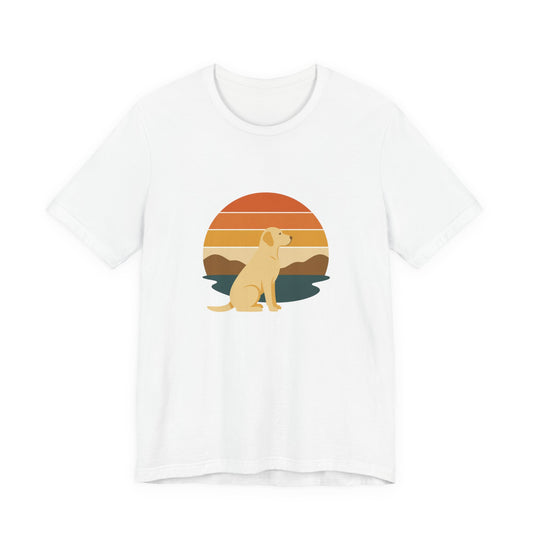 Labrador Sunset T-Shirt in White — SniffWaggleNWalk™