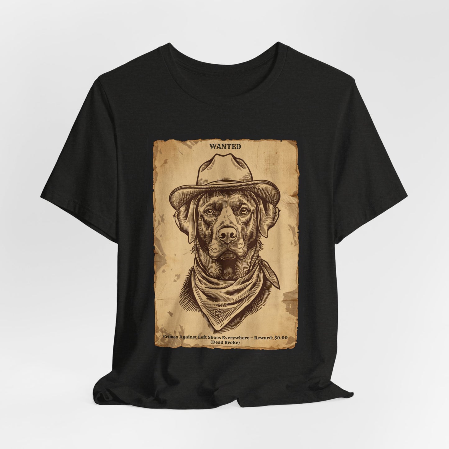 Lifestyle photo of the Labrador Wanted Outlaw tee