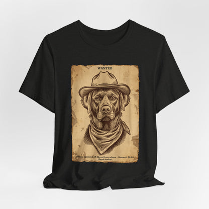 Lifestyle photo of the Labrador Wanted Outlaw tee