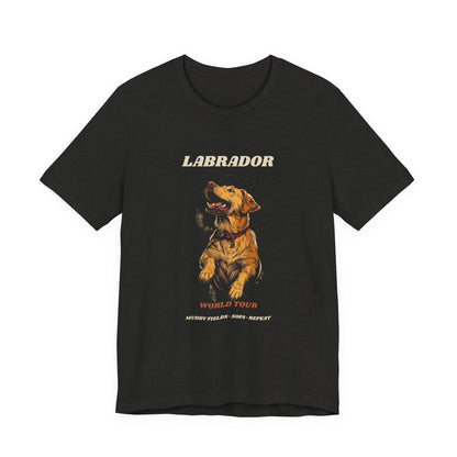 Labrador World Tour t-shirt neckline and collar detail