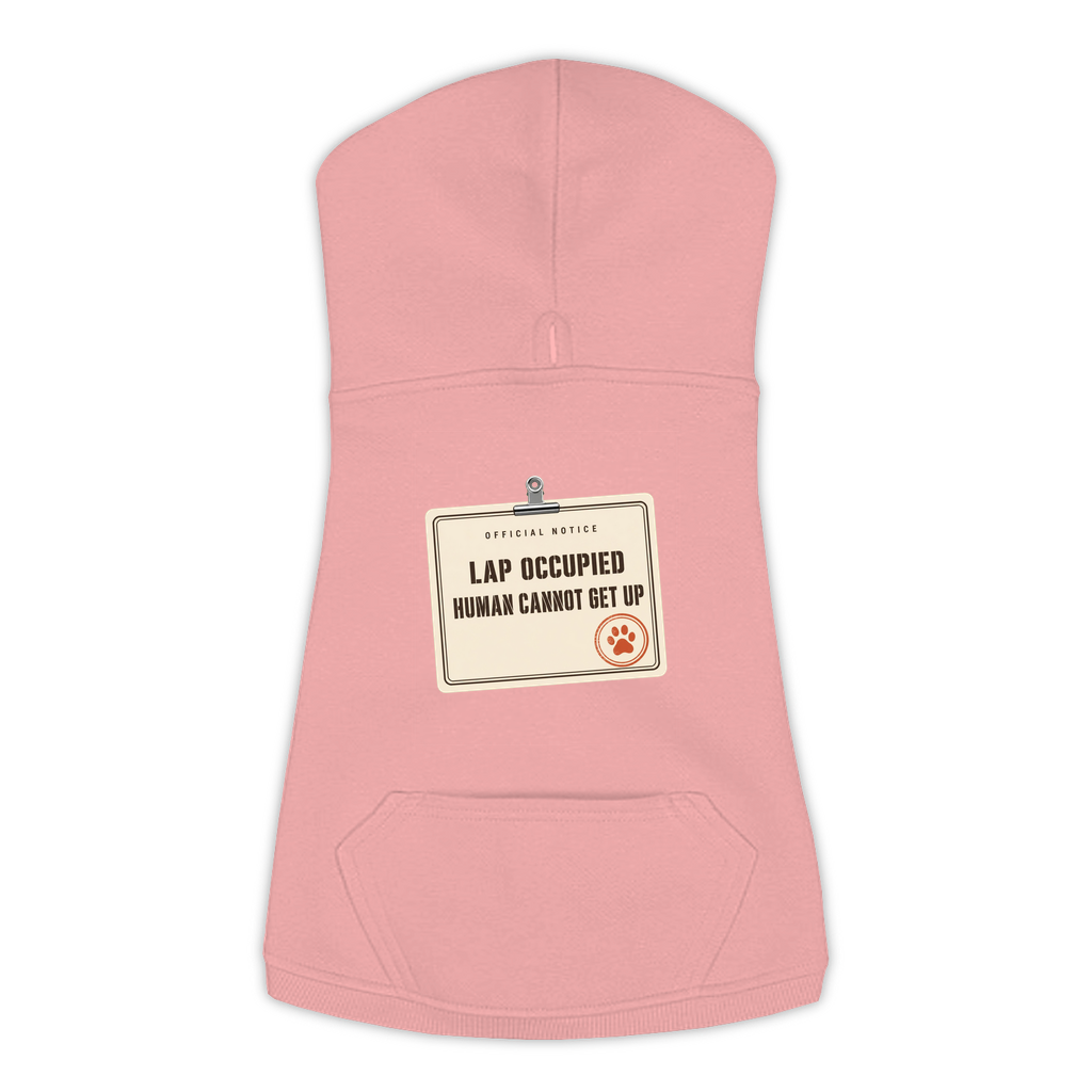 Lap Occupied dog hoodie in Mauvelous Pink, sizes L to 3XL