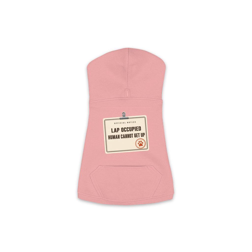 Lap Occupied dog hoodie in Mauvelous Pink, sizes XS to M