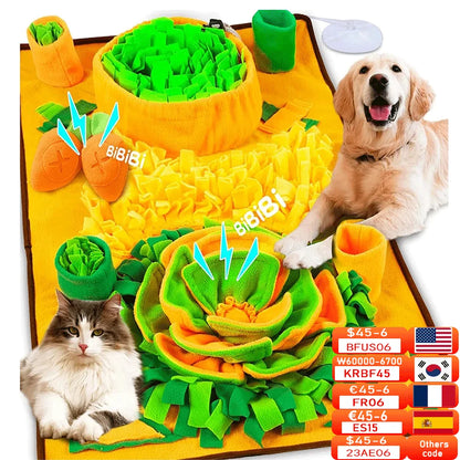 Large Snuffle Mat close-up of woven fabric strips — SniffWaggleNWalk