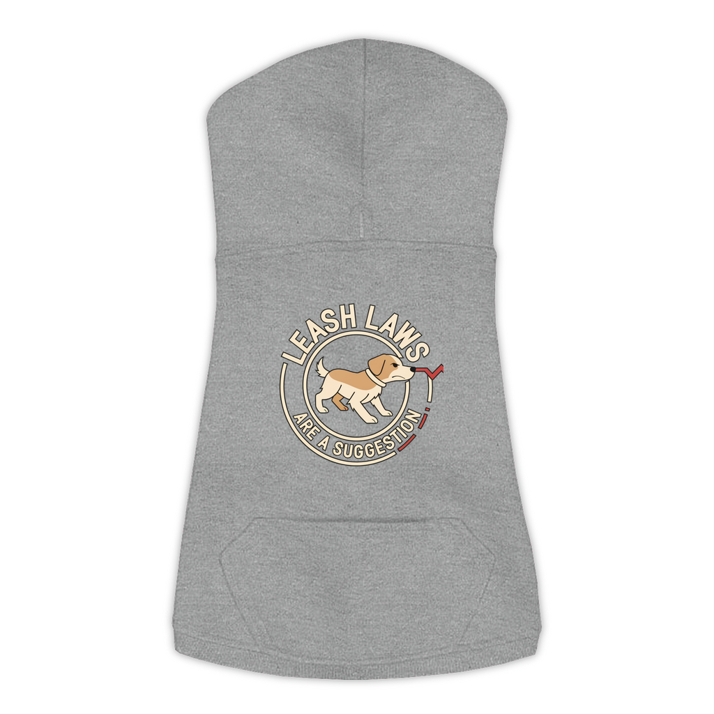 Leash Laws Are More Of A Suggestion Dog Hoodie in Granite Heather