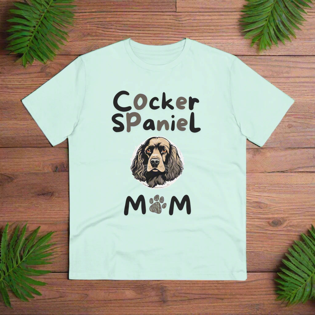 "COCKER SPANIEL MUM" light blue cocker spaniel mum t-shirt