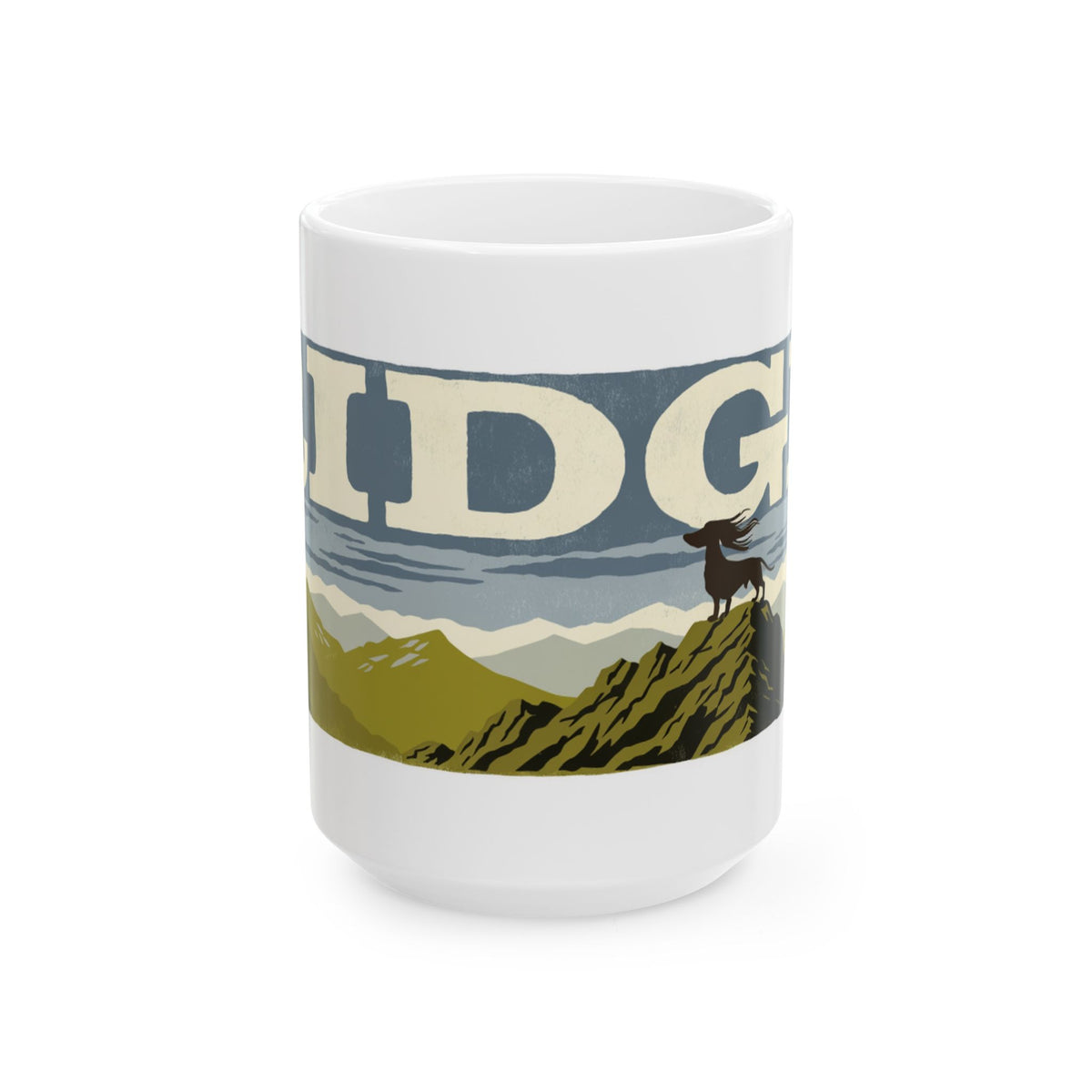 Dachshund ceramic coffee mug, 11oz and 15oz linocut sausage dog gift - view 2