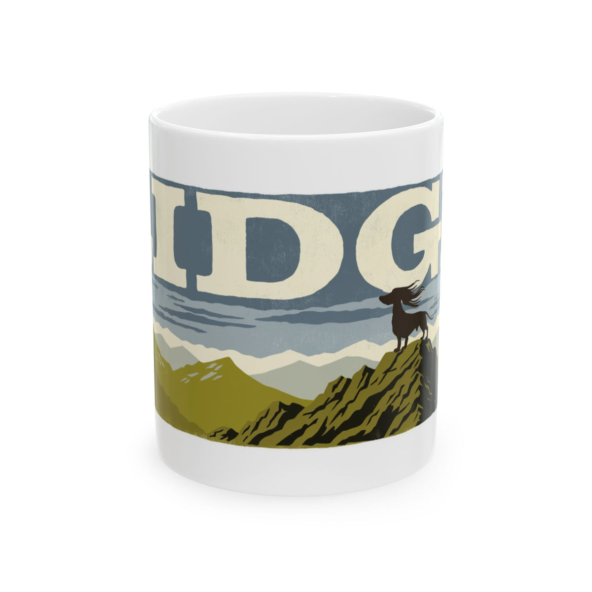 Dachshund ceramic coffee mug, 11oz and 15oz linocut sausage dog gift - view 3