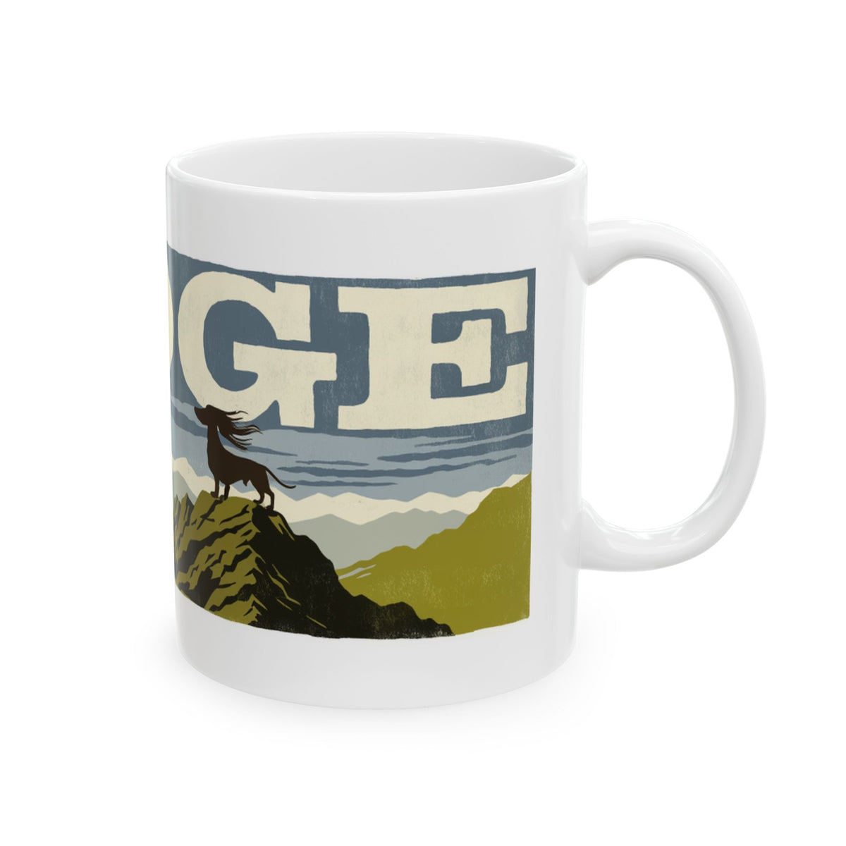 Dachshund ceramic coffee mug, 11oz and 15oz linocut sausage dog gift - view 6