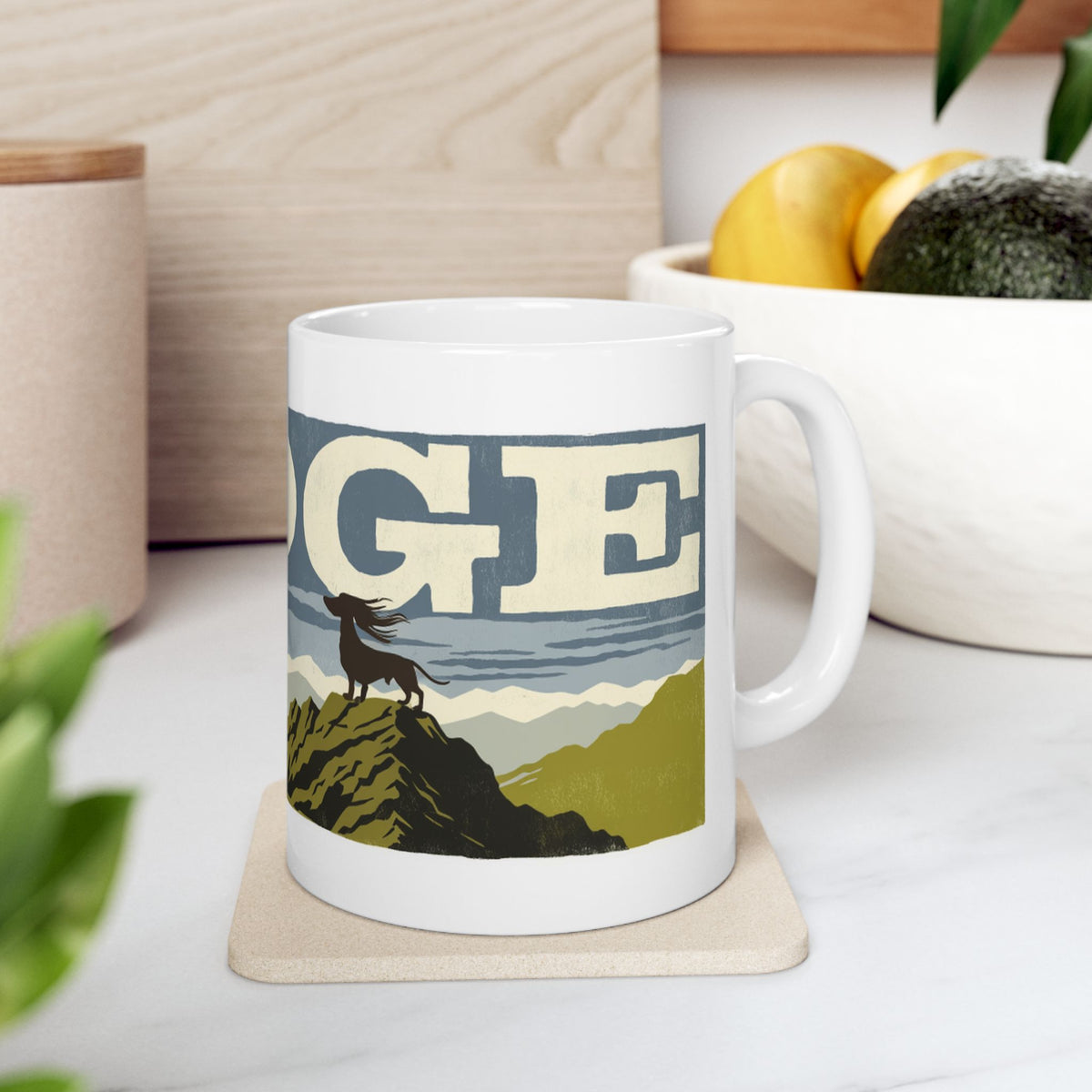 Dachshund ceramic coffee mug, 11oz and 15oz linocut sausage dog gift - view 10