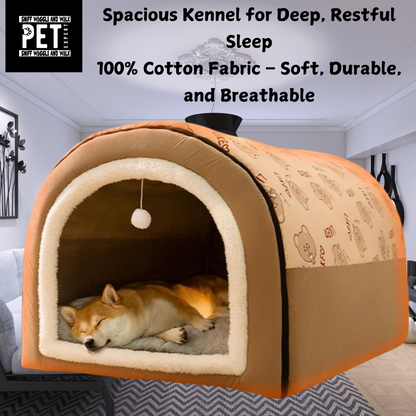 Luxury Big Dog Kennel interior with soft cotton liner — SniffWaggleNWalk