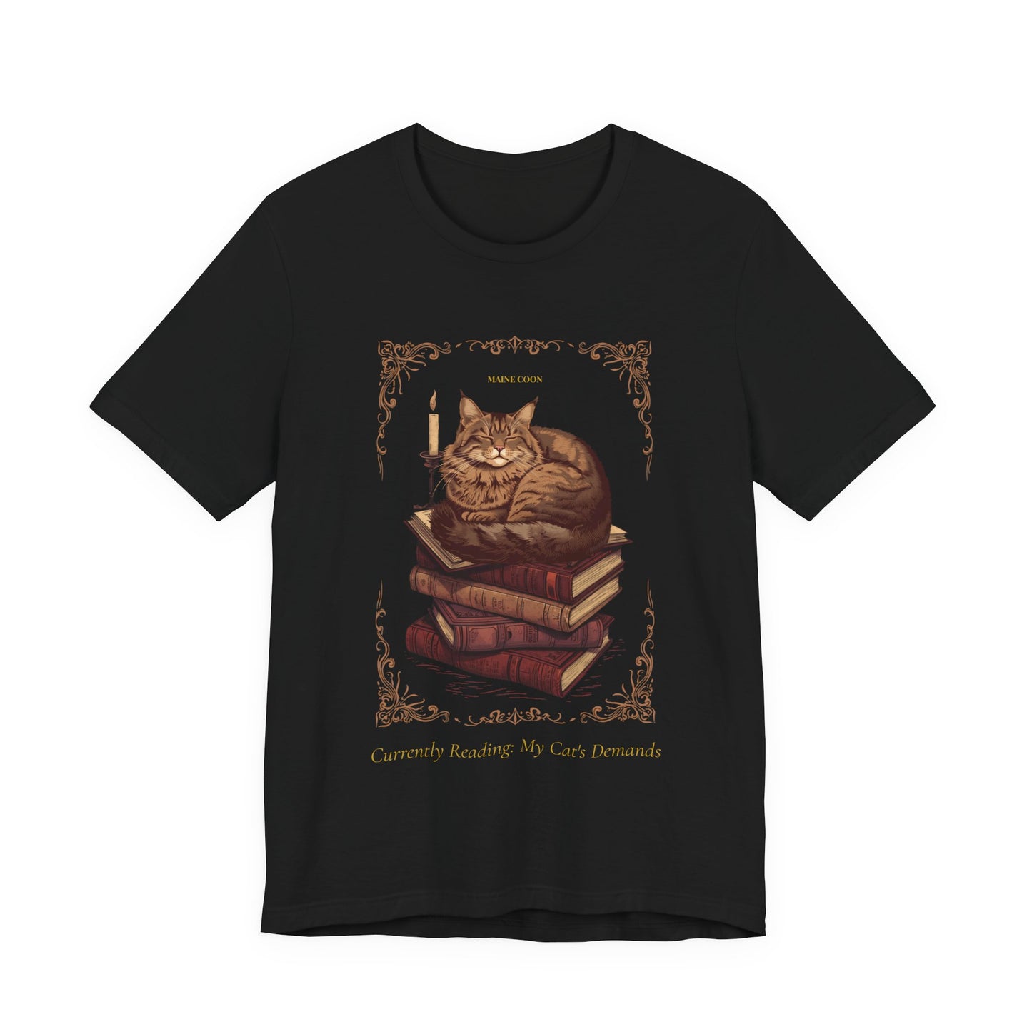 Flat lay of the Maine Coon Cat t-shirt