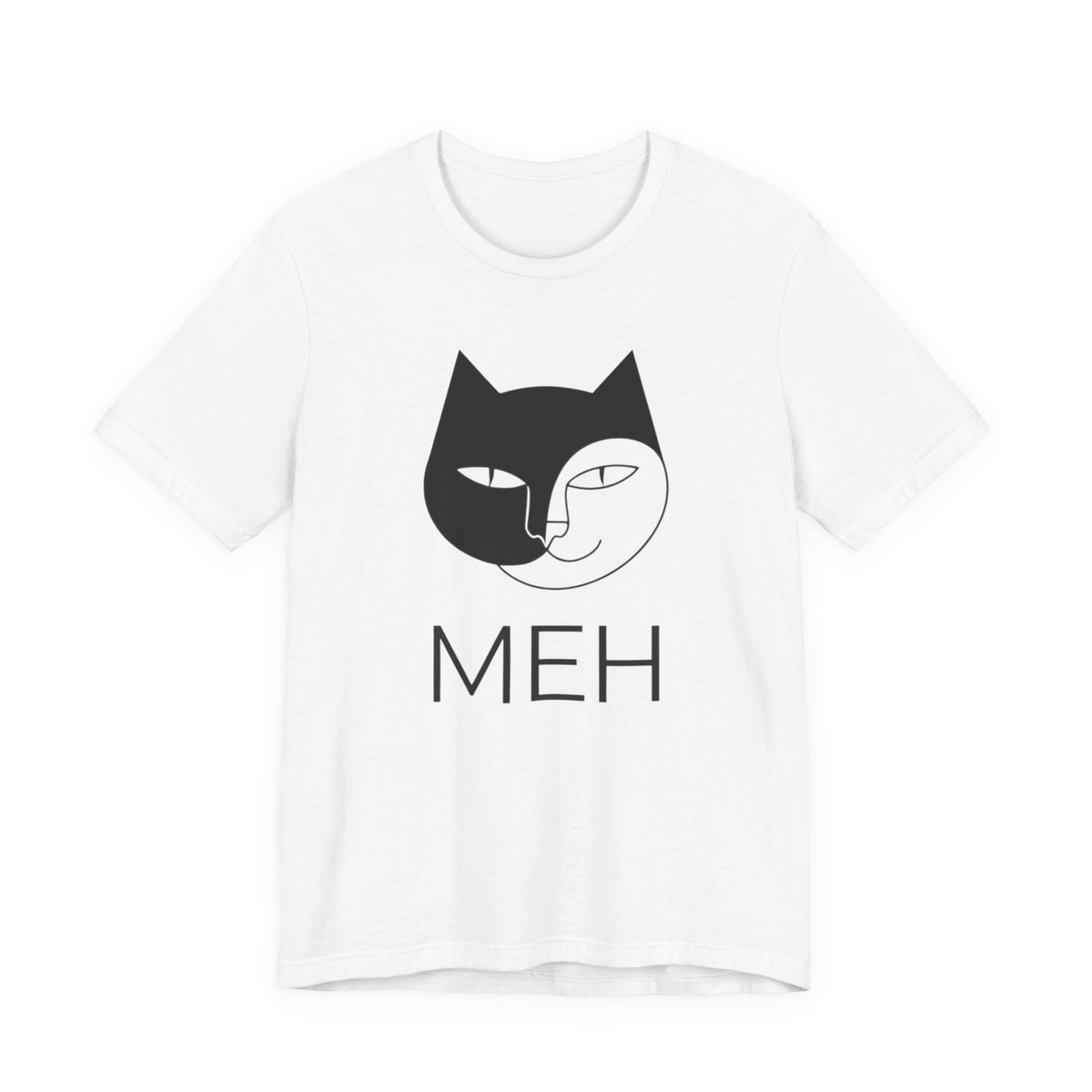 Meh Cat minimalist unisex t-shirt, photo 7