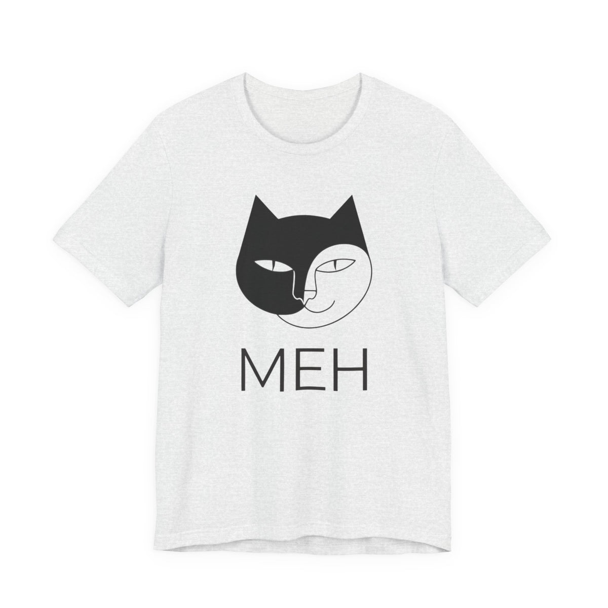 Meh Cat minimalist unisex t-shirt, photo 13