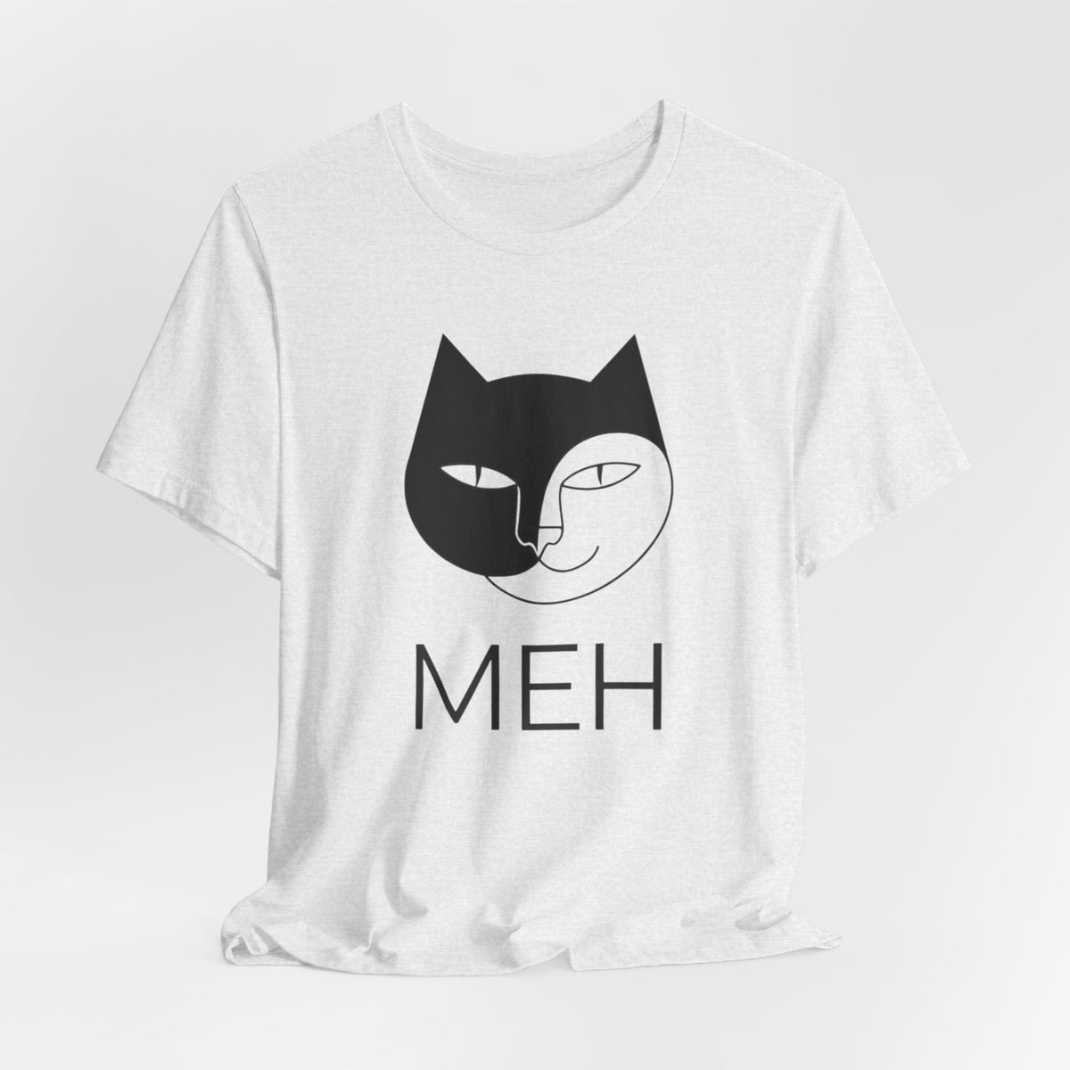 Meh Cat minimalist unisex t-shirt, photo 16