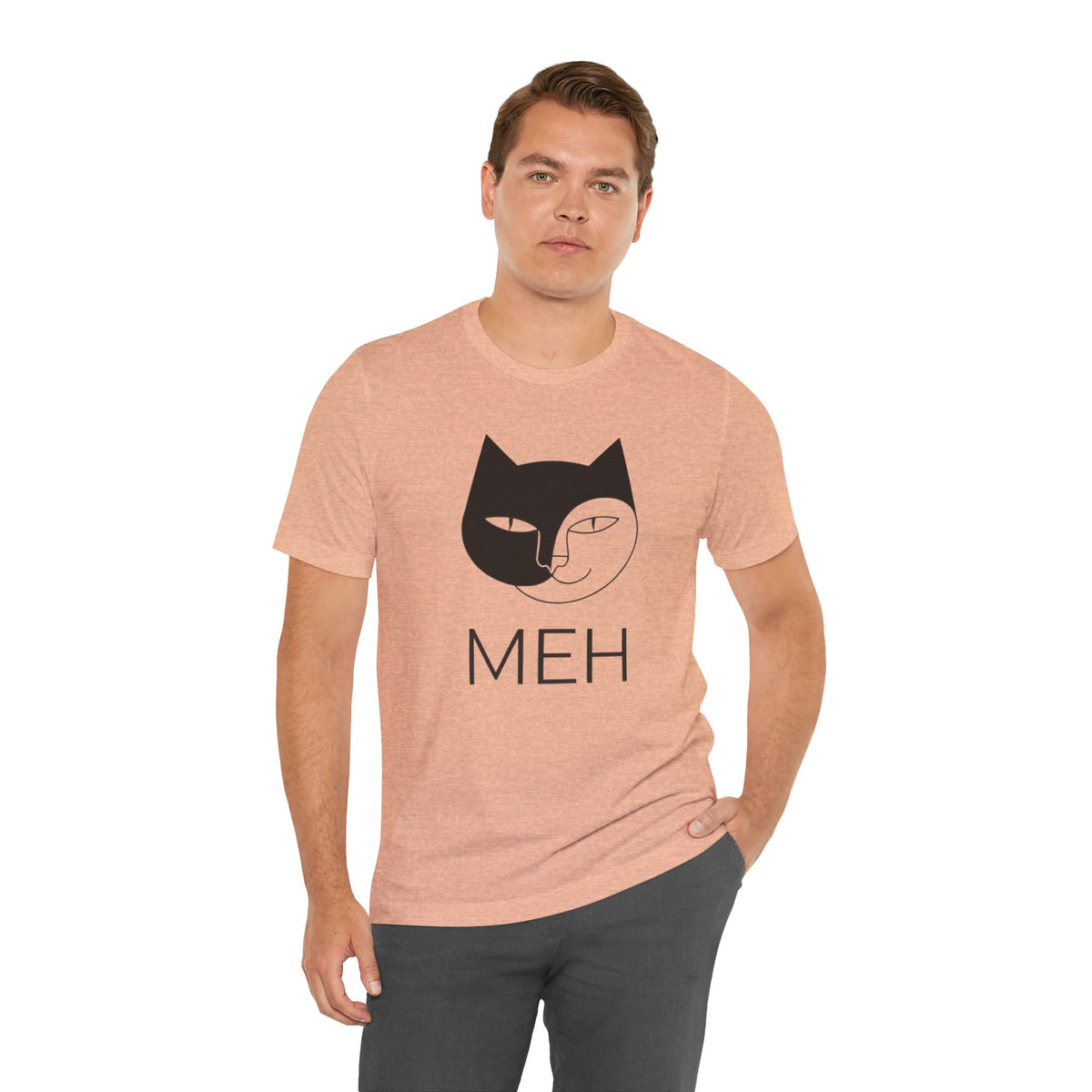 Meh Cat minimalist unisex t-shirt, photo 24