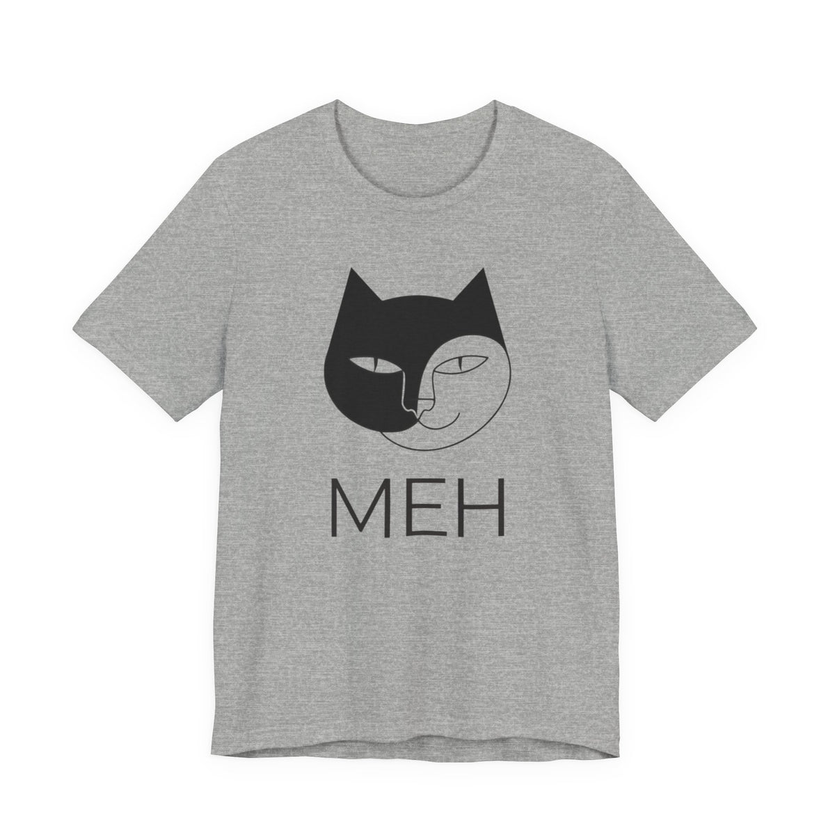 Meh Cat minimalist unisex t-shirt, photo 31