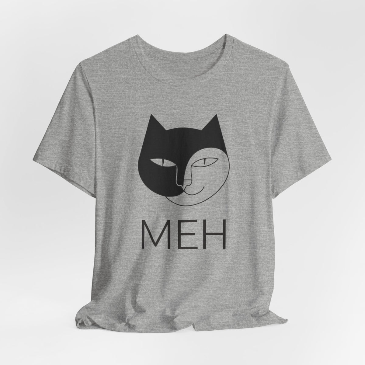 Meh Cat minimalist unisex t-shirt, photo 34