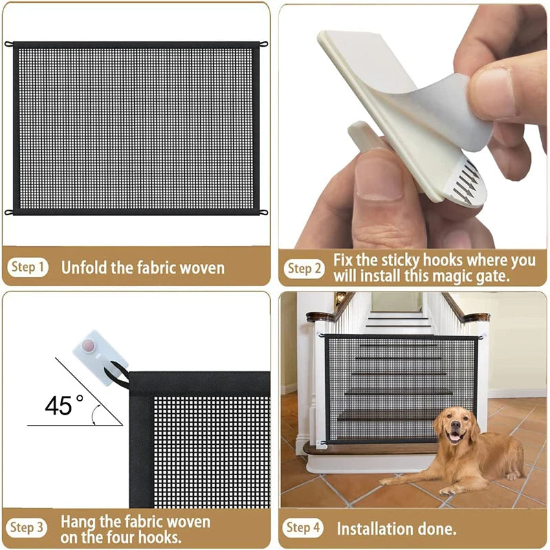 MeshGuard mesh pet gate dimensions and fitting