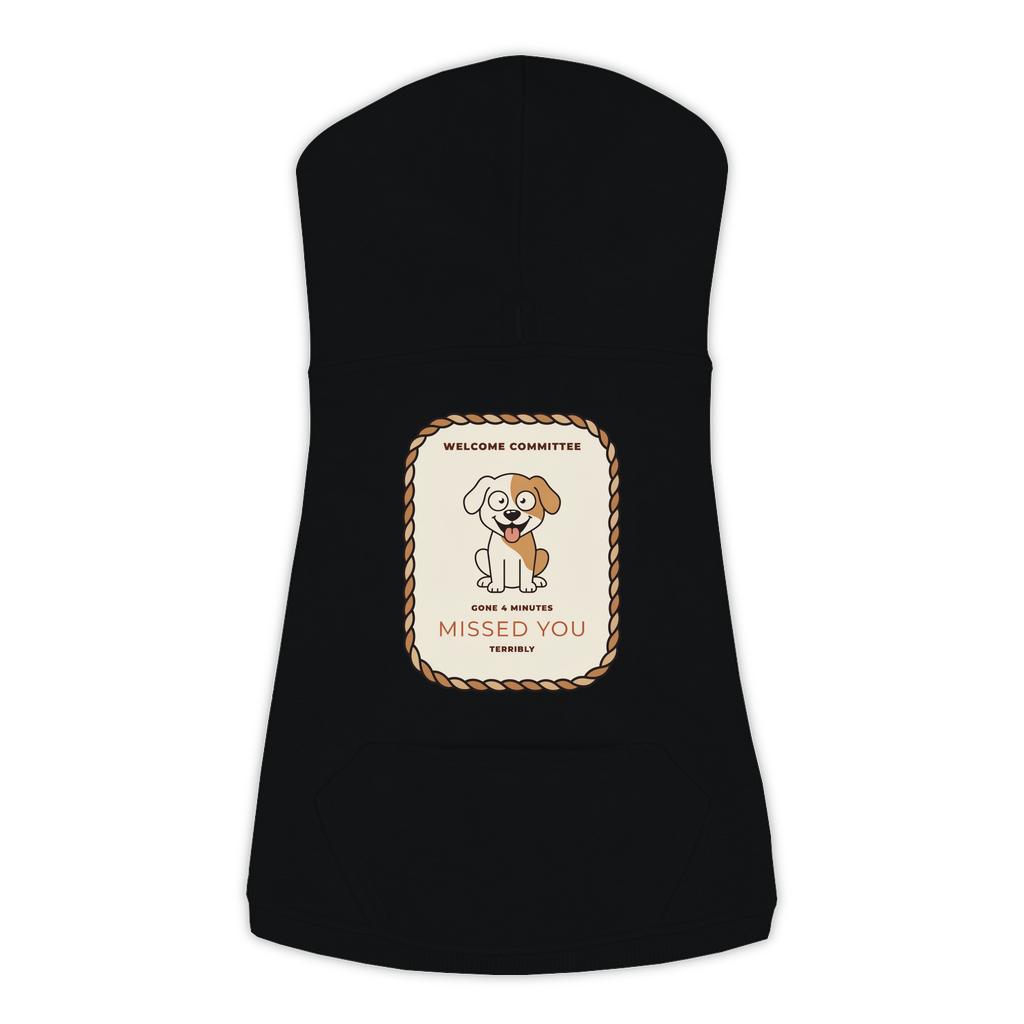Missed You dog hoodie in black, sizes L to 3XL