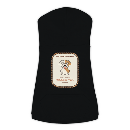 Missed You dog hoodie in black, sizes L to 3XL