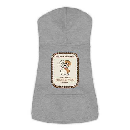 Missed You dog hoodie in granite heather grey, sizes L to 3XL