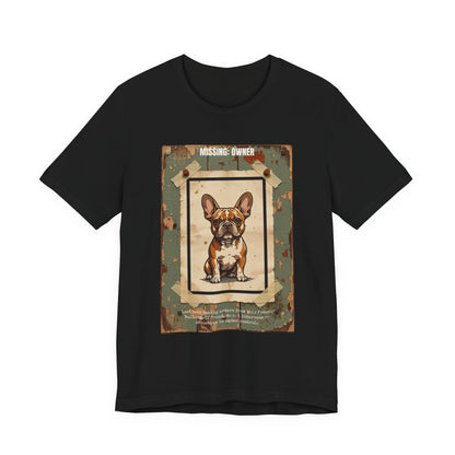 Missing: Owner French Bulldog vintage poster print t-shirt, view 11