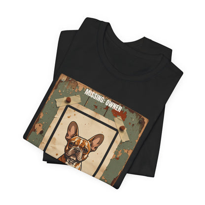 Missing: Owner French Bulldog vintage poster print t-shirt, view 13