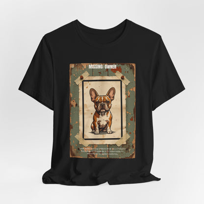 Missing: Owner French Bulldog vintage poster print t-shirt, view 14
