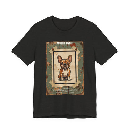 Missing: Owner French Bulldog vintage poster print t-shirt, view 17