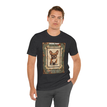 Missing: Owner French Bulldog vintage poster print t-shirt, view 4
