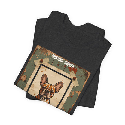 Missing: Owner French Bulldog vintage poster print t-shirt, view 7