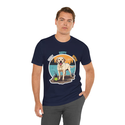 Additional lifestyle photo of Muddy Happy Bright Labrador t-shirt