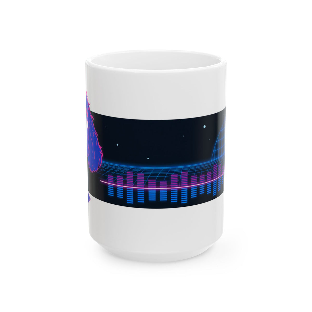 Cocker Spaniel ceramic coffee mug, 11oz and 15oz neon synthwave dog lover gift - view 2