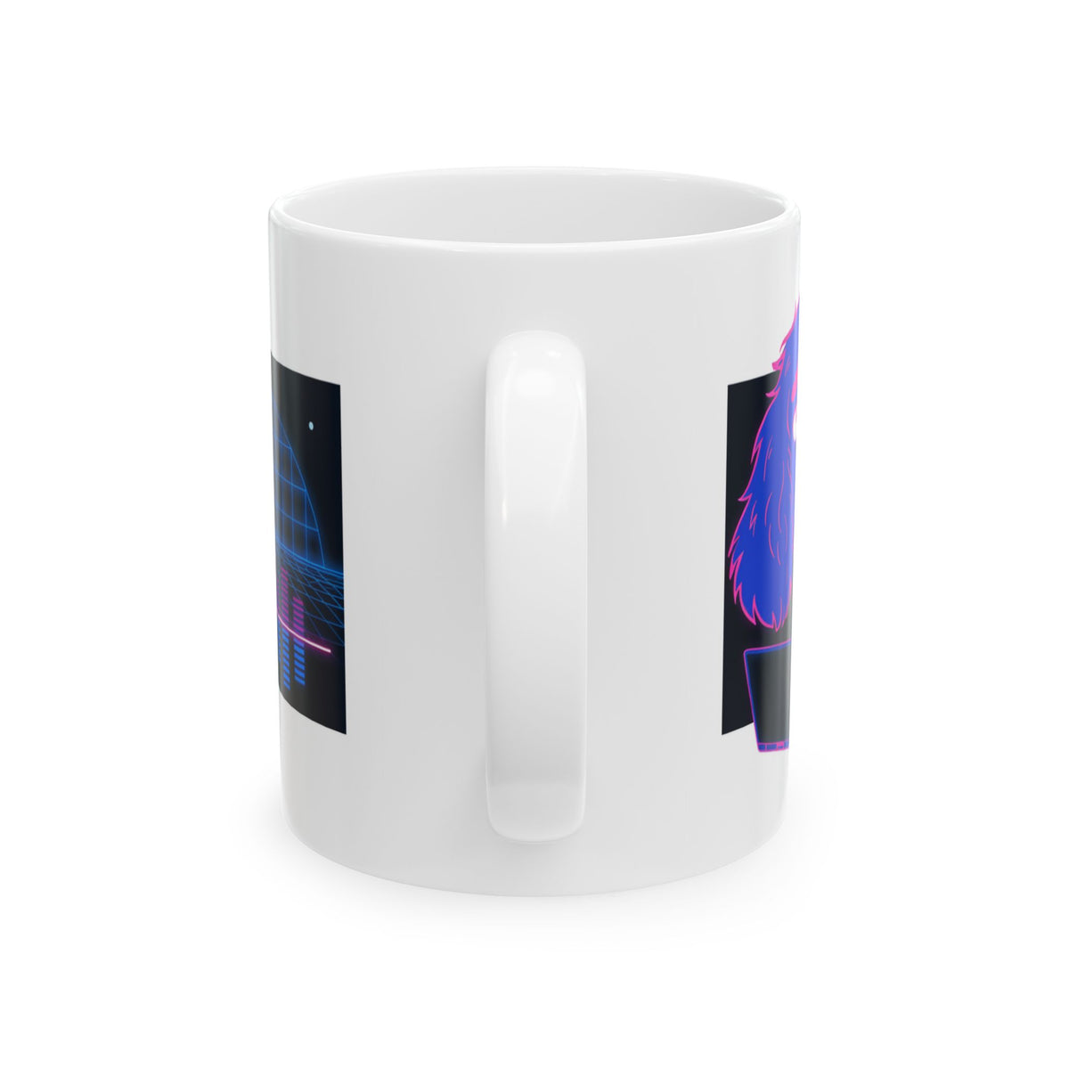 Cocker Spaniel ceramic coffee mug, 11oz and 15oz neon synthwave dog lover gift - view 4