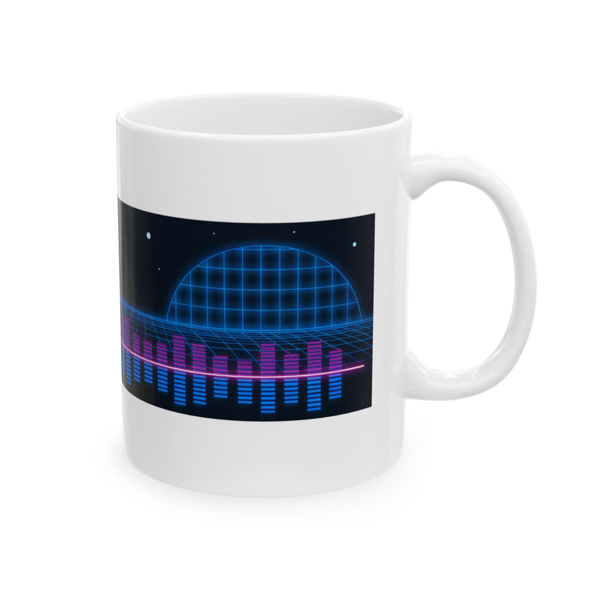 Cocker Spaniel ceramic coffee mug, 11oz and 15oz neon synthwave dog lover gift - view 6