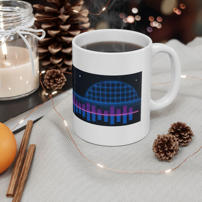 Cocker Spaniel ceramic coffee mug, 11oz and 15oz neon synthwave dog lover gift - view 7