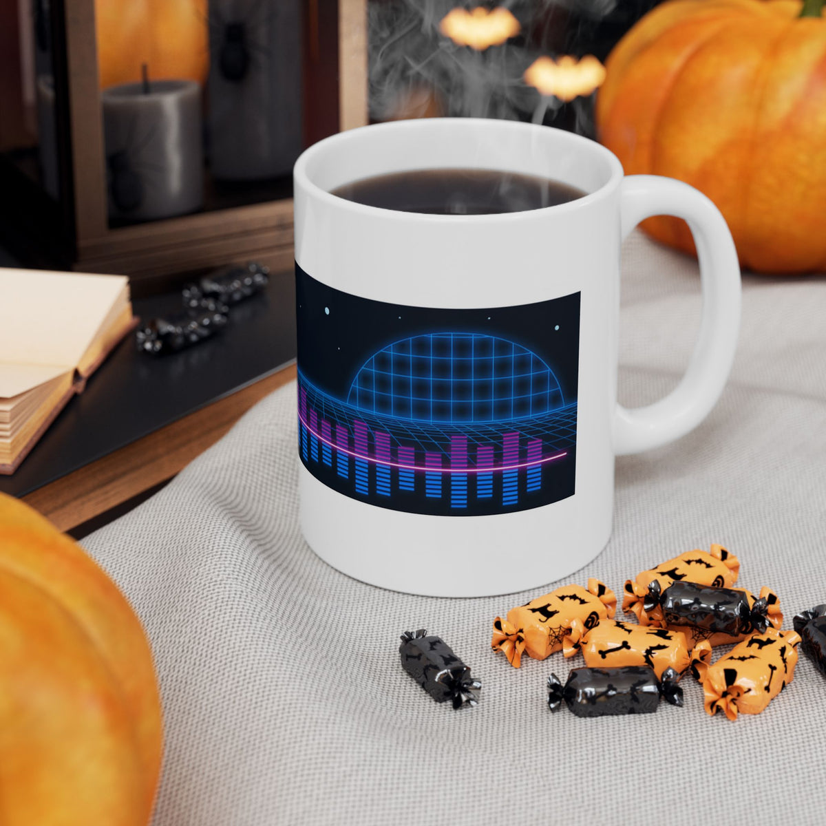 Cocker Spaniel ceramic coffee mug, 11oz and 15oz neon synthwave dog lover gift - view 9