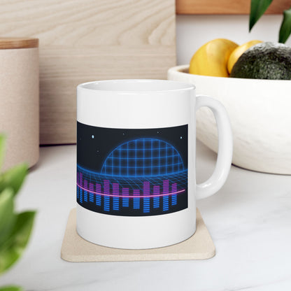 Cocker Spaniel ceramic coffee mug, 11oz and 15oz neon synthwave dog lover gift - view 10