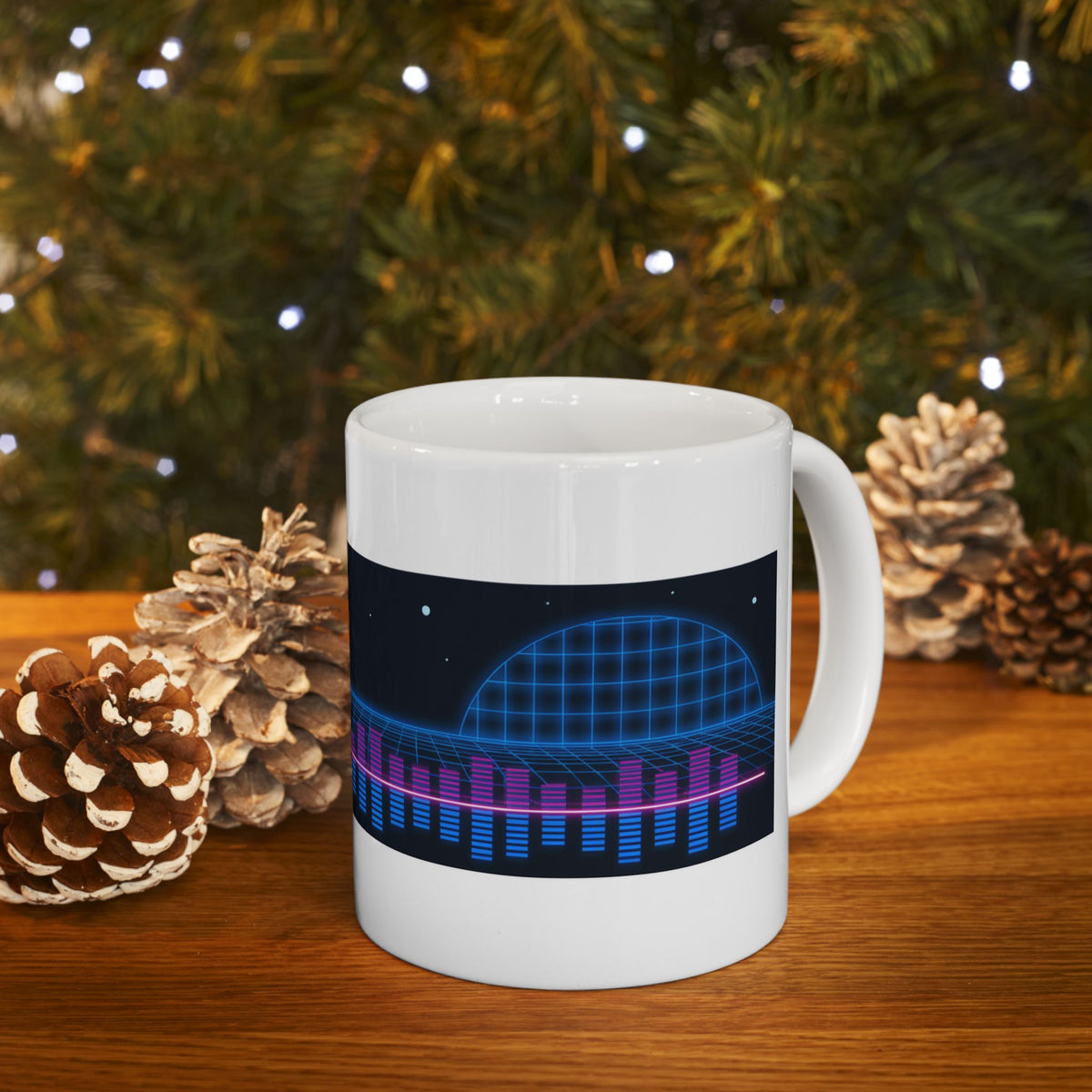Cocker Spaniel ceramic coffee mug, 11oz and 15oz neon synthwave dog lover gift - view 12