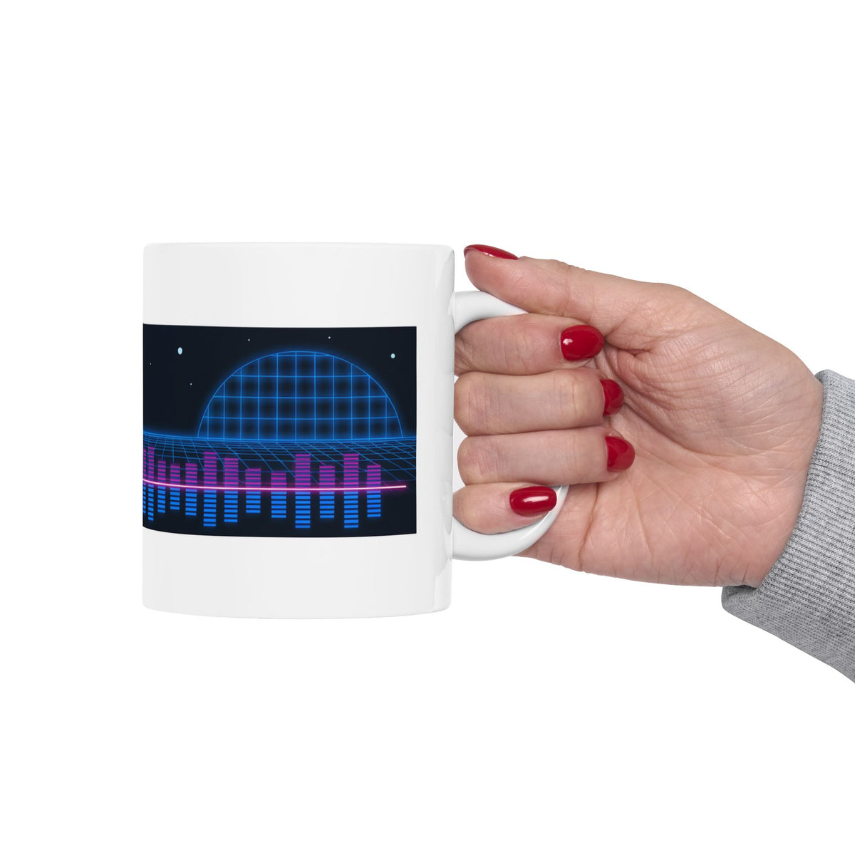 Cocker Spaniel ceramic coffee mug, 11oz and 15oz neon synthwave dog lover gift - view 14