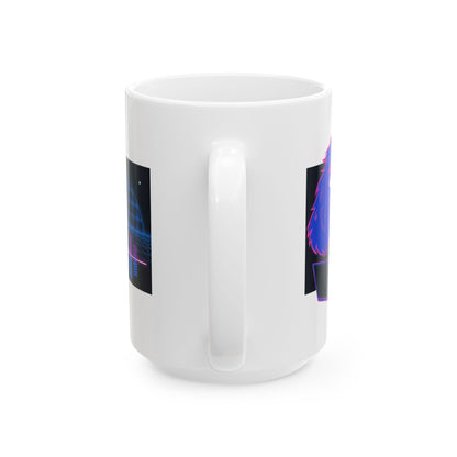 Cocker Spaniel ceramic coffee mug, 11oz and 15oz neon synthwave dog lover gift - view 15