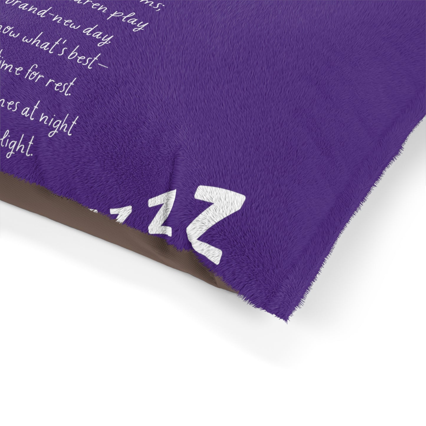 Nightfall Lullaby Bedtime Poem Pet Bed — flat lay view