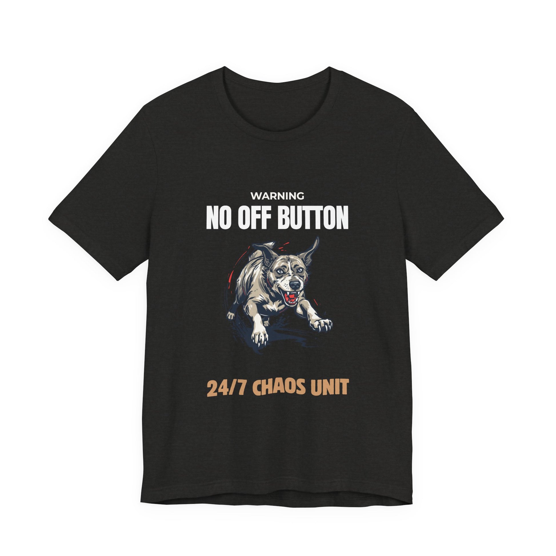 Model wearing No Off Button dog tee