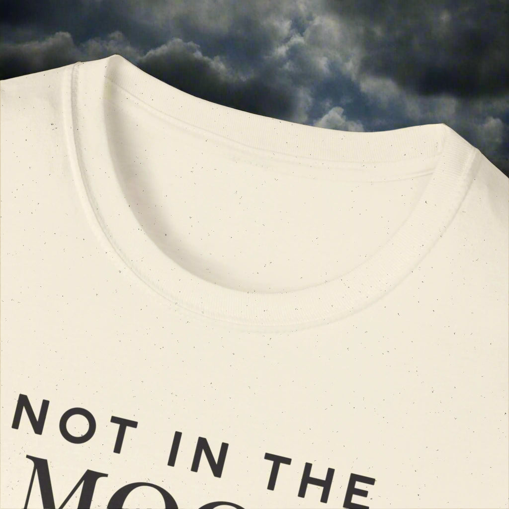 Not In The Mood moody dog t-shirt in Natural, close-up detail